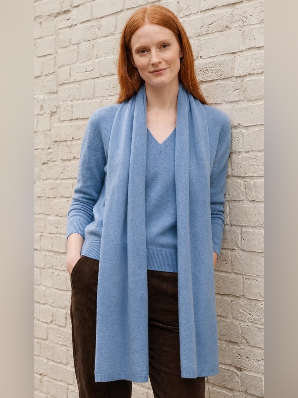 White + Warren Cashmere Scarf Bluehistle 19486